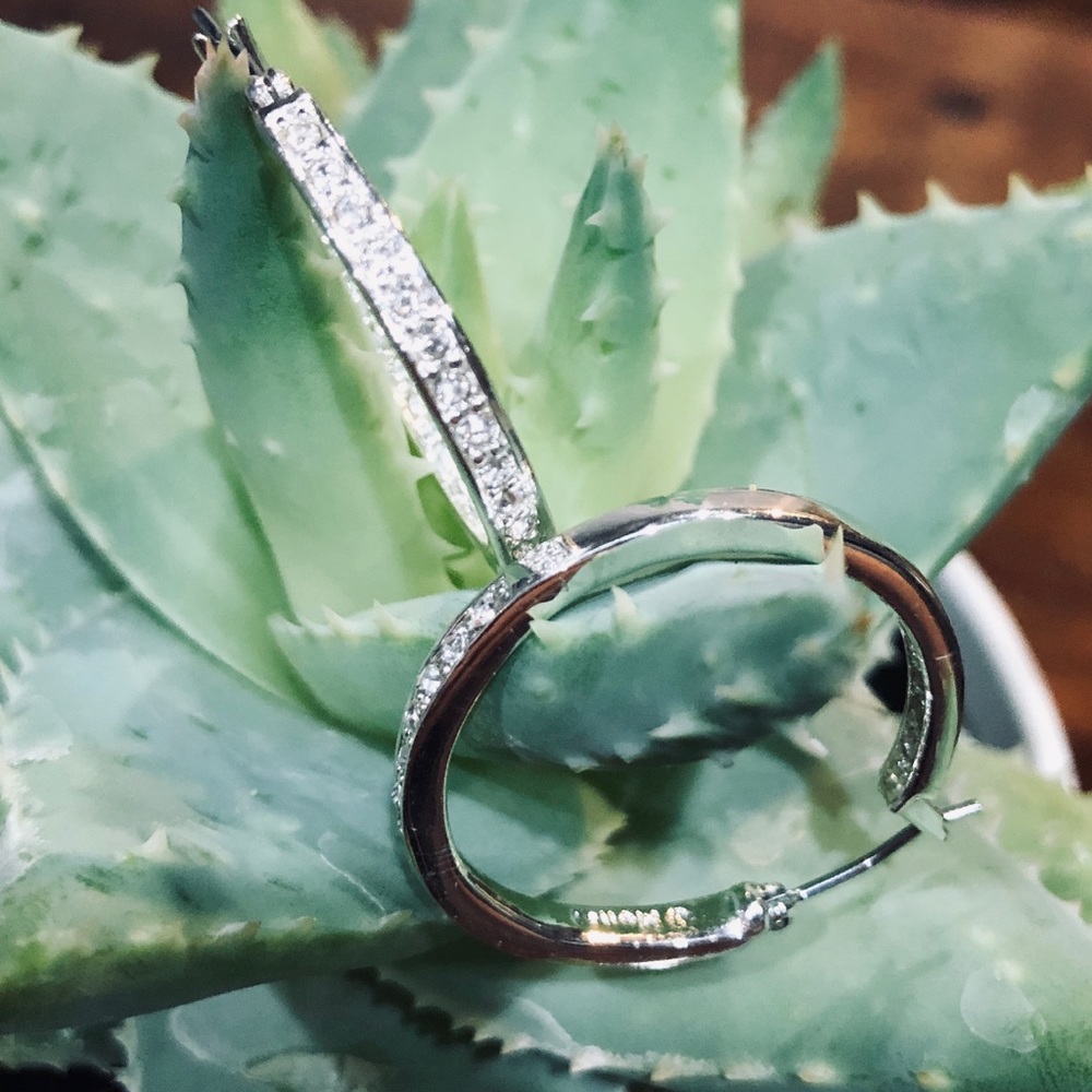 INC rhinestone hoop earrings